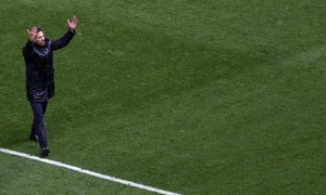 Temporada 2016-2017. Partido entre el Atlético de Madrid contra el Real Madrid en semifinal de champions. 10-05-2017. Simeone.