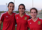 temp. 2015-2016. Rocio, Bea, Cazalla con la Sub-19